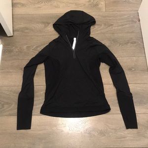 Lululemon Black Hooded Top Size 6